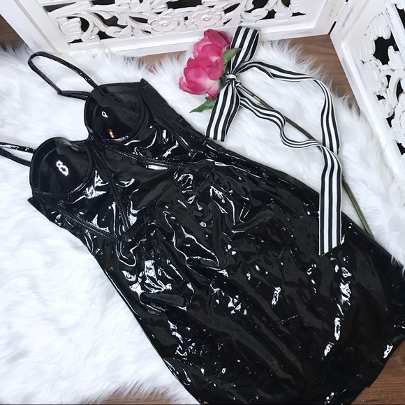 Daya by Zendaya Dresses & Skirts - Daya by Zendaya Patent Leather Bustier Dress